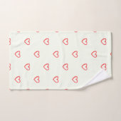 Rode hartenpatroon, schattig, liefde bad handdoek (Handdoek)
