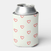 Rode hartenpatroon, Schattig, Liefde Blikjeskoeler (Blikje Voorkant)