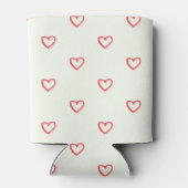Rode hartenpatroon, Schattig, Liefde Blikjeskoeler (Achterkant)