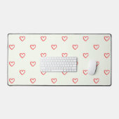 Rode hartenpatroon, Schattig, Liefde Bureaumat (Keyboard & Muis)