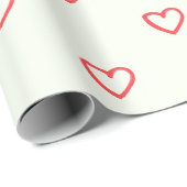 Rode hartenpatroon, schattig, liefde cadeaupapier (Rol Hoek)