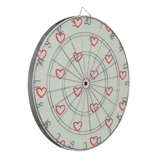 Rode hartenpatroon, Schattig, Liefde Dartbord (Voorkant Links)