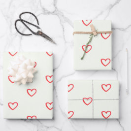 Rode hartenpatroon, Schattig, Liefde Inpakpapier Vel
