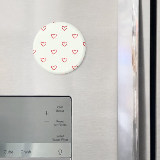 Rode hartenpatroon, Schattig, Liefde Magneet (Insitu (Koelkast))