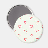 Rode hartenpatroon, Schattig, Liefde Magneet (Voorkant / Achterkant)