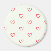 Rode hartenpatroon, Schattig, Liefde Magneet (Voorkant)