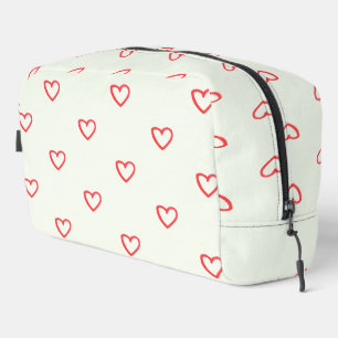 Rode hartenpatroon, schattig, liefde toilettasje