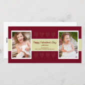 Rode Hartenvier Valentijnskaart Feestdagenkaart (Voorkant / Achterkant)