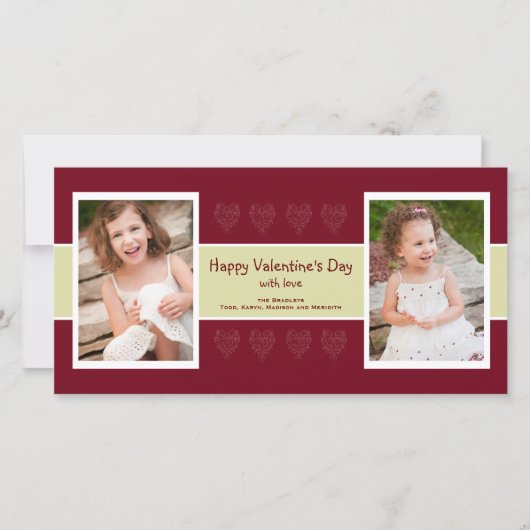 Rode Hartenvier Valentijnskaart Feestdagenkaart (Voorkant)