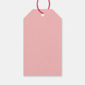 Rode hartillustratie op roze achtergrond cadeaulabel (Achterkant)