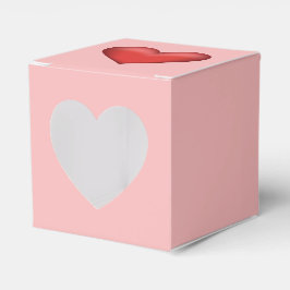 Rode hartillustratie op roze kleur bedankdoosjes
