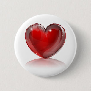 Rode hartillustratie ronde button 5,7 cm