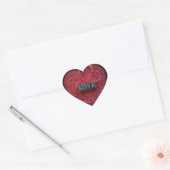 Rode hartje met liefdeswoordenvelop hart sticker (Envelop)