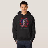 Rode Hartjes Aangepaste Foto Tekst Persoonlijk Ges Hoodie (Voorkant volledig)