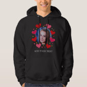 Rode Hartjes Aangepaste Foto Tekst Persoonlijk Ges Hoodie (Voorkant)