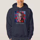 Rode Hartjes Aangepaste Foto Tekst Persoonlijk Hoodie (Voorkant)