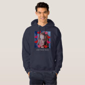 Rode Hartjes Aangepaste Foto Tekst Persoonlijk Hoodie (Voorkant volledig)