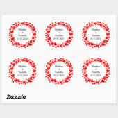 Rode Hartjes Frame Voor Valentijnsdag Ronde Sticker (Vel)