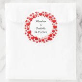 Rode Hartjes Frame Voor Valentijnsdag Ronde Sticker (Tas)
