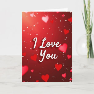 Rode Hartjes Glitter Ik Hou Van Jou Kaart