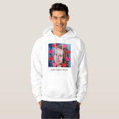 Rode Hartjes Liefde Aangepaste Foto Tekst Persoonl Hoodie (Voorkant volledig)