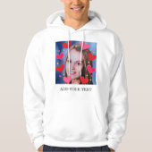 Rode Hartjes Liefde Aangepaste Foto Tekst Persoonl Hoodie (Voorkant)