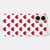 Rode hartjes met stippen op witte Case-Mate iPhone Case (Achterkant (horizontaal))