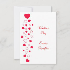 Rode Hartjes Ontwerp Valentijnsdag Trouwreceptie Kaart