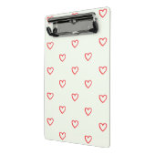 Rode Hartjes Patroon, Schattig, Liefde Mini Klembord (Angled2)
