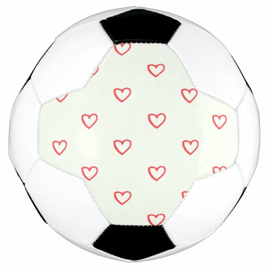 Rode Hartjes Patroon, Schattig, Liefde Voetbal (Voorkant)