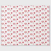 Rode Hartjes Patroon | Valentijn Liefde Cadeaupapier (Vlak)