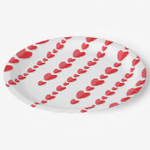 Rode Hartjes Schattig Valentijnsdag  Papieren Bordje (Gekanteld)