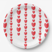 Rode Hartjes Schattig Valentijnsdag  Papieren Bordje (Voorkant)
