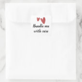 Rode Hartjes Sticker - Behandel Met Zorg, Breekbaa (Tas)