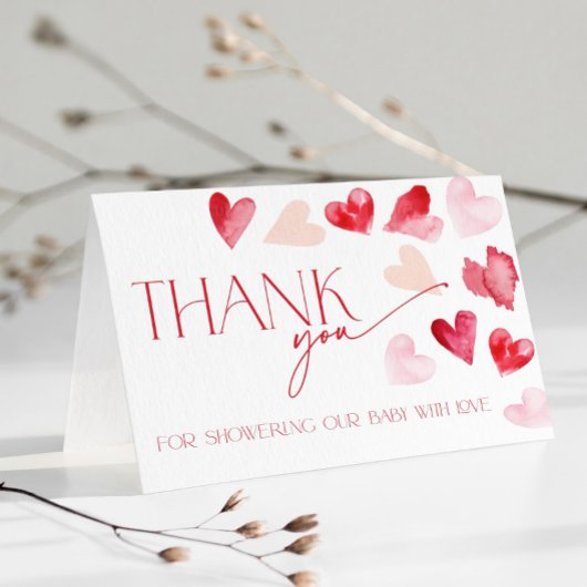 Rode Hartjes Valentijnsdag Baby Shower Bedankt