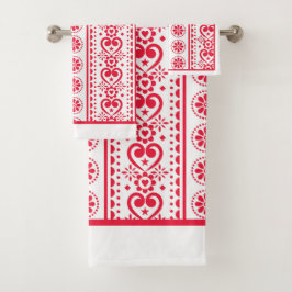 Rode Hartjes Valentijnsdag  Bad Handdoek