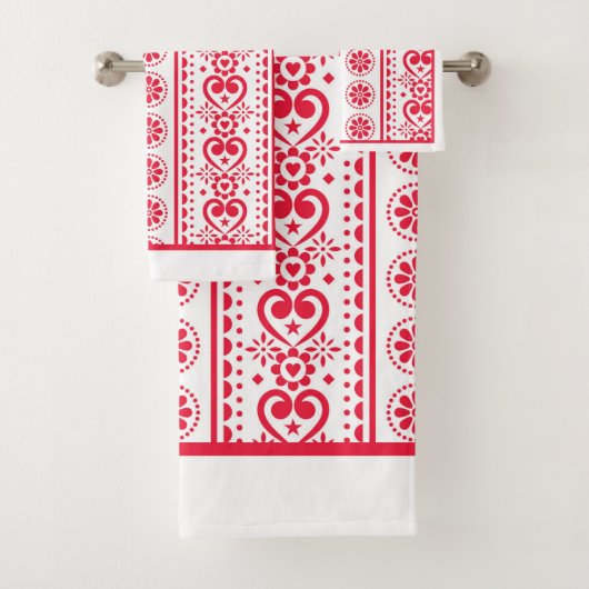 Rode Hartjes Valentijnsdag Bad Handdoek (Insitu)