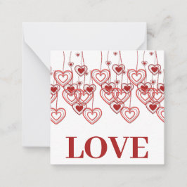 Rode Hartjes Valentijnsdag Plat Notitiekaart Notitiekaartje