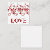 Rode Hartjes Valentijnsdag Plat Notitiekaart Notitiekaartje (Voorkant / Achterkant)