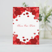 Rode Hartjes Valentijnsdag Trouwdag Save The Date (Staand voorkant)