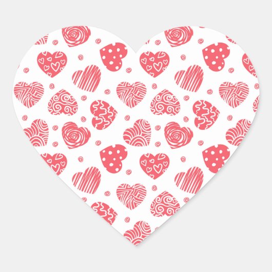 Rode Hartjes Valentijnsdag Trouwen Hart Sticker (Voorkant)