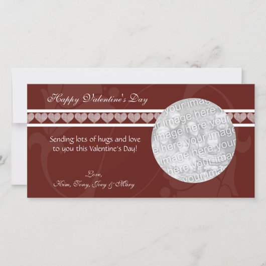 Rode Hartjes Valentijnsfoto Kaarten (Voorkant)