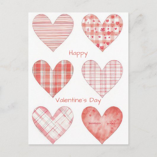 Rode Hartjes Valentijnskaart Ontwerp Briefkaart (Voorkant)