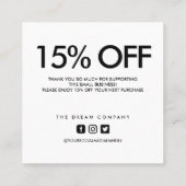 Rode hartkalligrafie Korting Dank je Vierkante Visitekaartje (Achterkant)