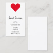 Rode hartkalligrafie visitekaartje (Voorkant / Achterkant)