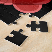 Rode hartkatten geometrische zwarte puzzel (Zijkant)