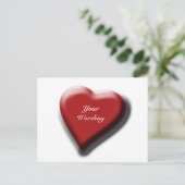 Rode hartklep, enkele elegante liefdeskaarten briefkaart (Staand voorkant)