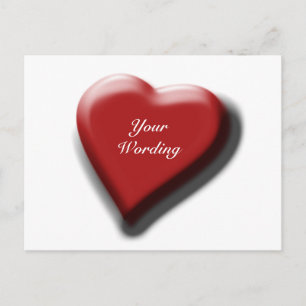 Rode hartklep, enkele elegante liefdeskaarten briefkaart