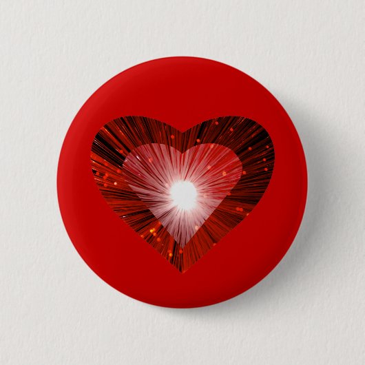 Rode hartknoopbadge rood ronde button 5,7 cm (Voorkant)