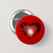 Rode hartknoopbadge rood ronde button 5,7 cm (Voorkant /achterkant)